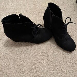 Women's black wedge Ankle Boots